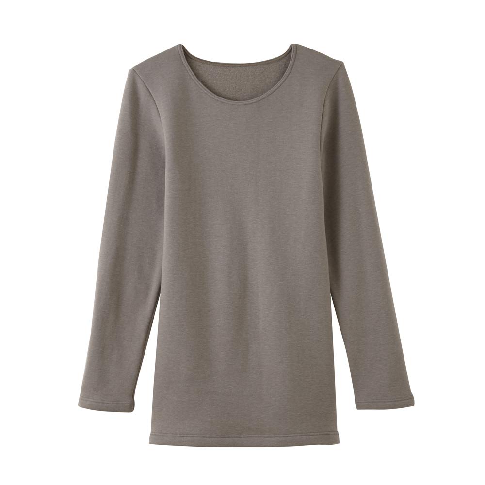 Gunze Hot Magic Kiwami Warm New Gray Size M Innerwear, Fleece-Lined, Thick, Warm, Long-Sleeve Innerwear, Women's, Heather, (MH5946)