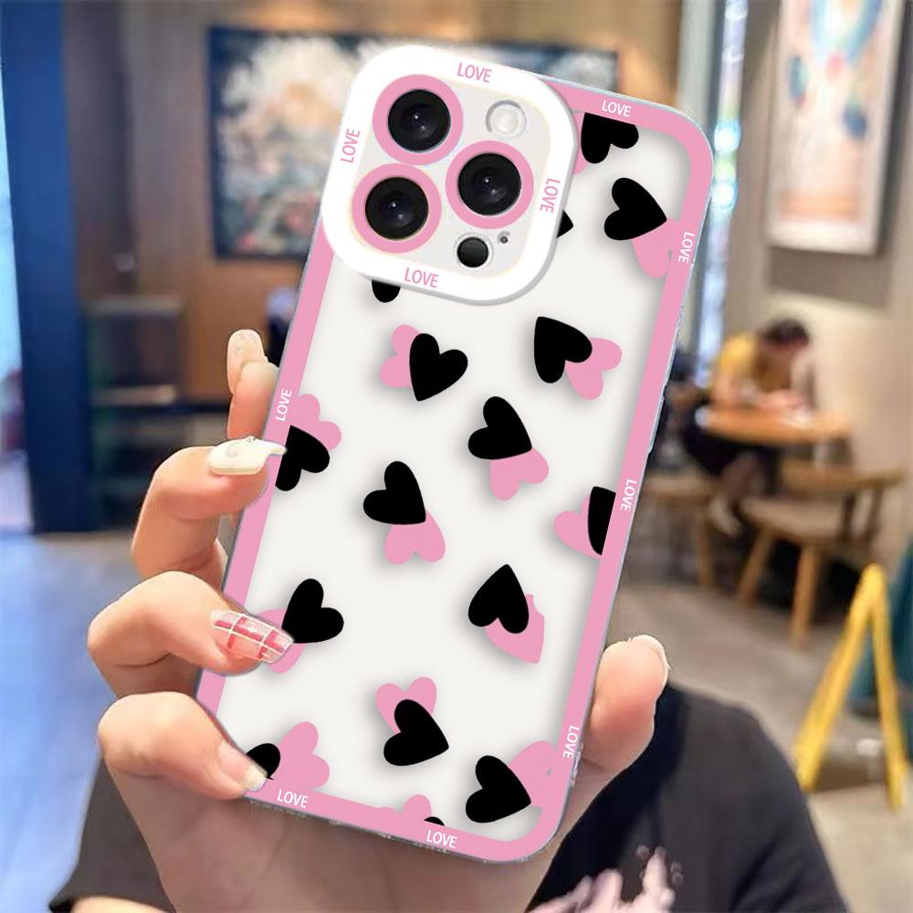 Lovely Love Heart Clear Phone Case For Samsung A03S A03 A04 A05 A05S A06 A7 A11 A10S A12 A13 A14 A15 A16 NOTE 10 20 ULTRA Case