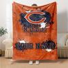 Name Custom Chicago Bears Print Flannel Blanket High Quality Warm Comfortable Cover for All Seasons Perfect for Gifts Home Decor