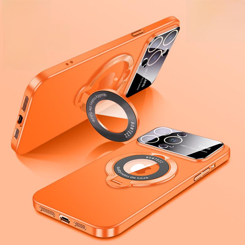 "iPhone 16 Pro Max Frosted Case with Magnetic Metal Bracket for Apple 15"