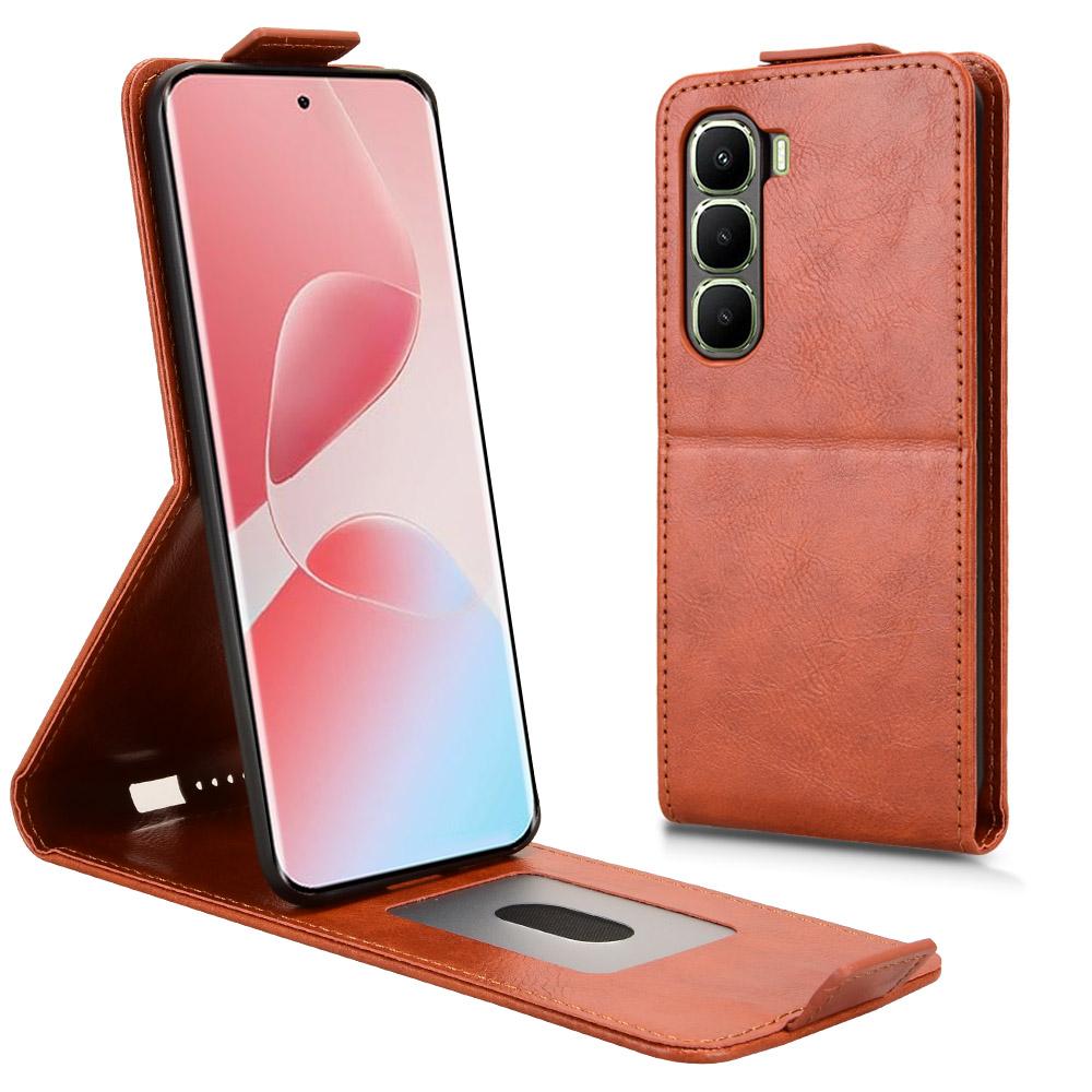 Pour Infinix Hot 60 Pro+ 4G Étui Support Fermoir Magnétique Rabat Vertical Cuir Housse de Téléphone avec Porte-Cartes