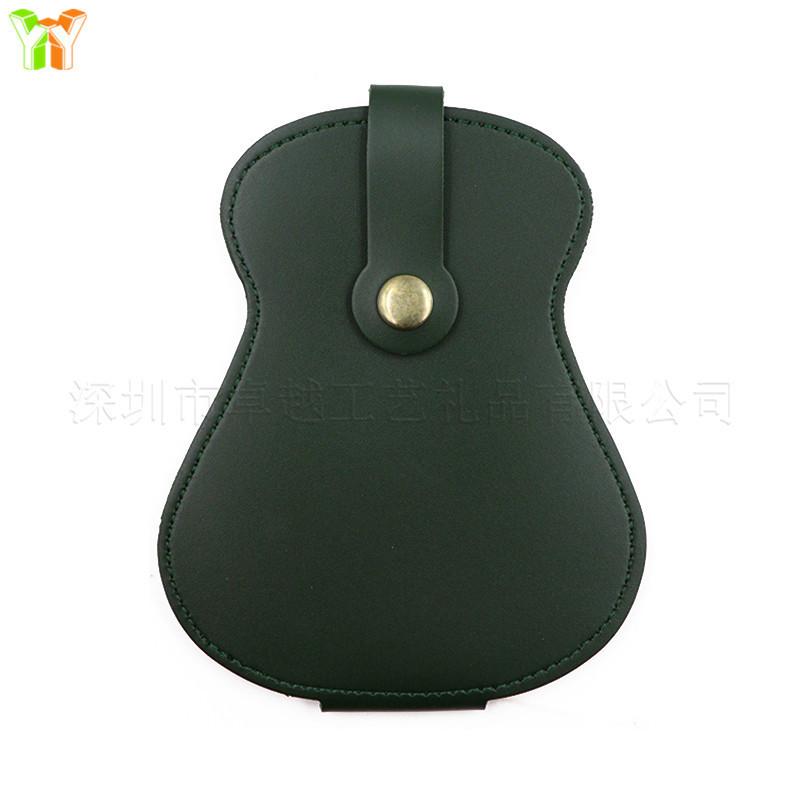 Leather Embroidery Guitar Pick Bag Large Capacity Storage Pick Pouch For Acoustic Guitar