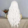 Elegant Long Wavy Curly Wig Middle Part Cosplay Lolita Wigs White Orange Synthetic Wigs  Halloween