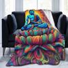 Coperta Yoga Buddha Coperta in Pile per Divano Coperte Leggere per Casa Camera da Letto Esterno Copriletto Trapunta