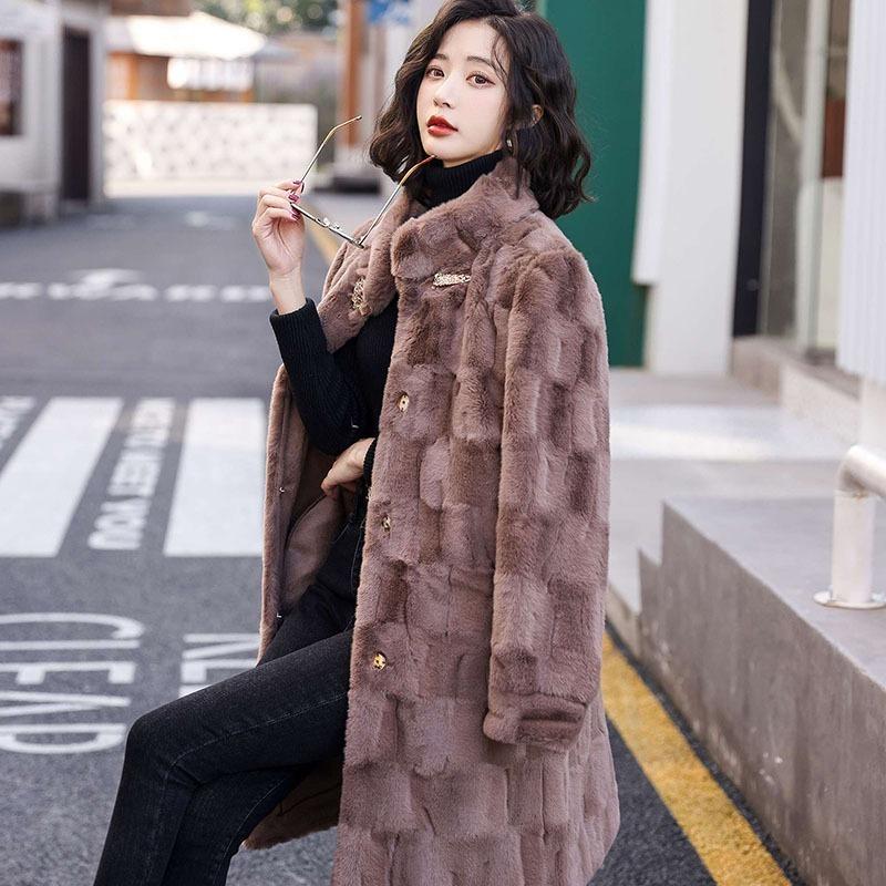 Winter Women's Thickened Warm Faux Fur Long Coat