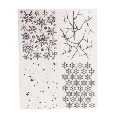Snowflake Pattern Transparent Stamp Clear Stamp Seals Snowflake Silicone Stamp for Photo Album Scrapbooking Decorations