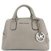 Used Handbag Leather Gray With Charm