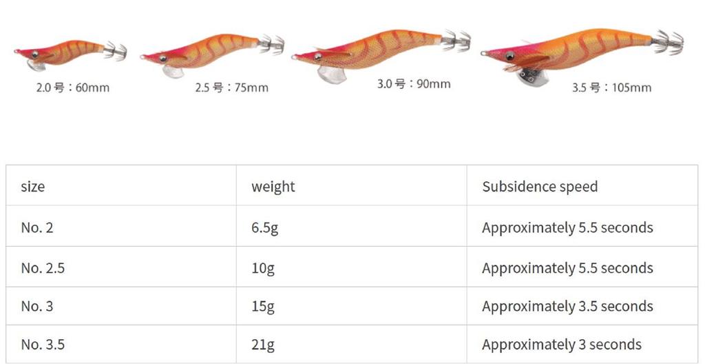 Yamashita Live Egi-O-Live Squid Jig 3.5-21 Grams-3 Sec Per M 051 (3718)