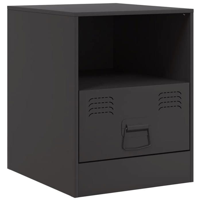 VidaXL Bedside Table Black 34.5x39x44 Cm Steel, Cabinet, Side Table, Nightstand, Bedside Table, Furniture of 841751