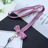 Chic Casual Striped Bow Girl Mobile Phone Lanyard Portable Mini Fan Camera Key Neck Strap Office Work ID Card Holder Rope
