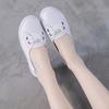 Flache Leder-kleine weiße Schuhe Damen Frühling und Sommer flacher Boden Koreanische Version Student erste Schicht Rindsleder vielseitig Krankenschwester Damen Einzel-Schuh