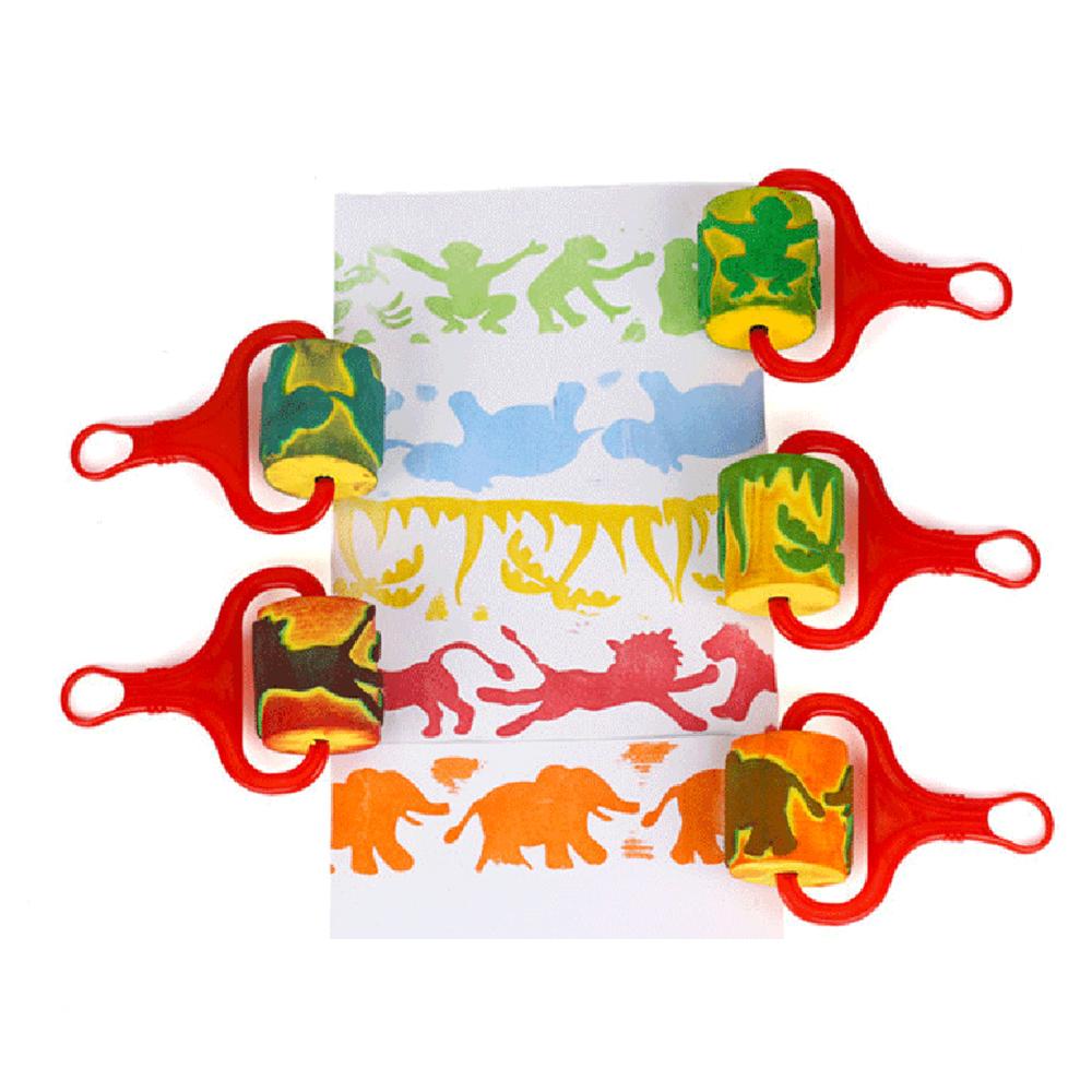 5PCS EVA Roller Rush Painting Sponge Brush Paint Set Kit for Canvas