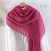 Women's Cotton Linen Silk Scarf - All-Season, Solid Color, Versatile Head and Sunshade Wrap