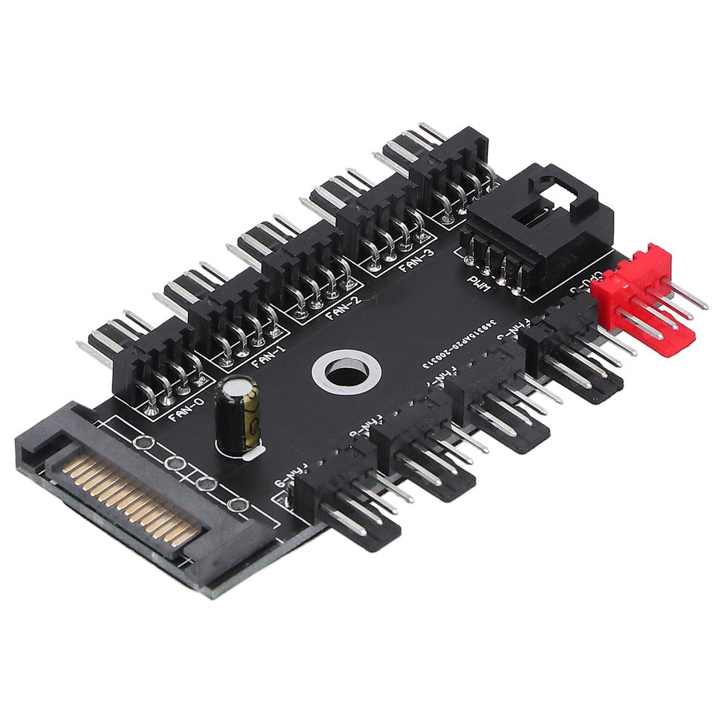 SATA Interface Fan Hub 10‑Way Fan Speed Controller 4Pin Computer Accessories 12V