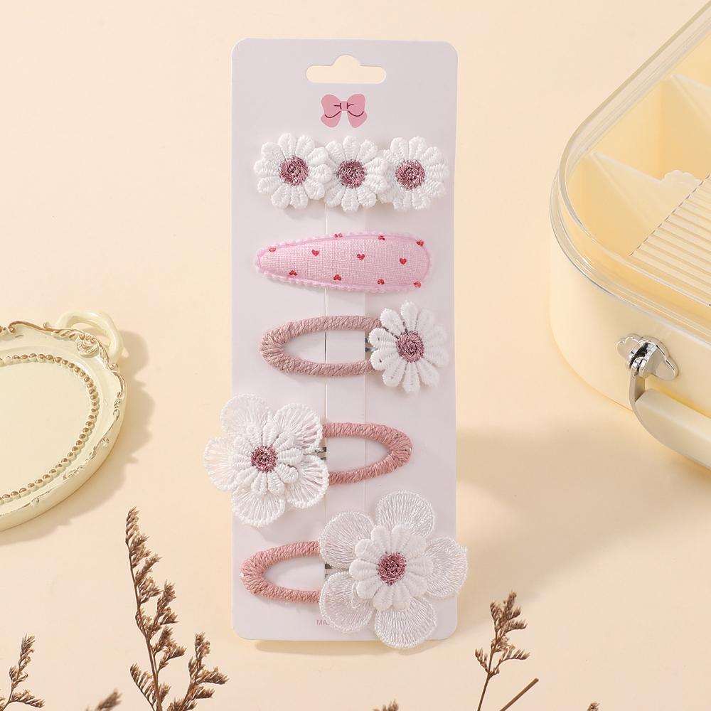 5Pcs BB Clips Set for Children Sweet Printe Hairbangs Hairclip Girls Barrette Ins Style Daisy Hairpin Ornaments Hair Accessories