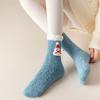 Christmas gift Comfortable Women Santa Claus High socks Cute Coral fleece Stocking Winter Warm