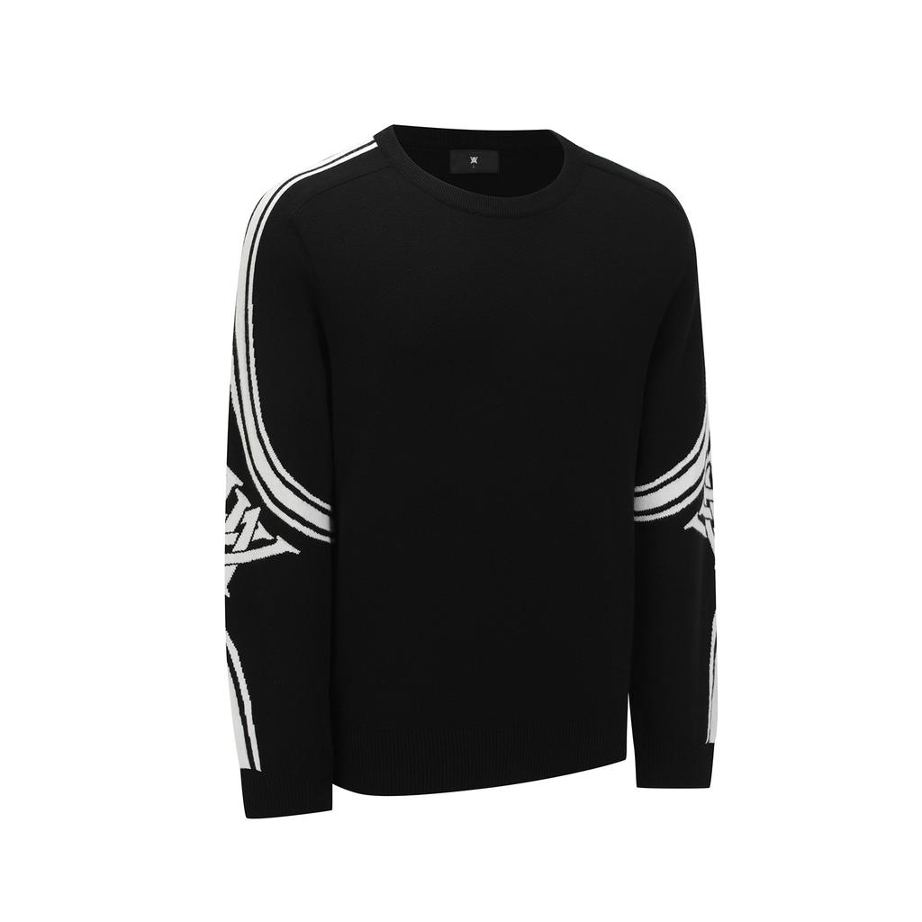 ANEW GOLF Men Logo Sleeve Crewneck Sweater_Bk