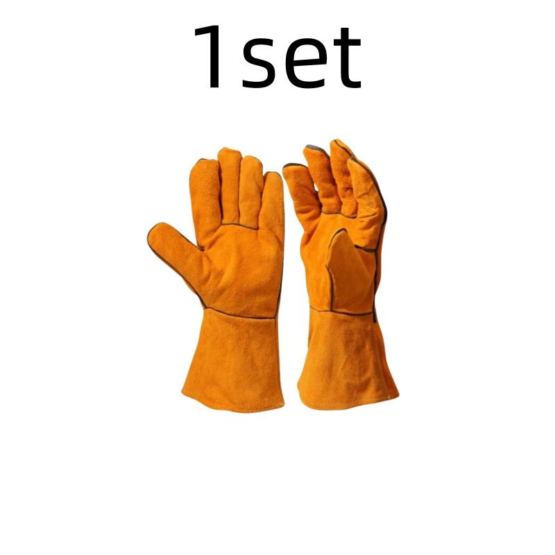 

Welding Gloves Heat/Fire Resistant Gloves Durable Leather Gloves for BBQ,Oven
