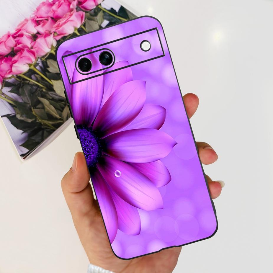 For Google Pixel 8A Case Pixel8 Pro Cute Cat Flower Painted Cover Silicone Phone Case For Google Pixel 8 Pro Pixel8A Soft Fundas