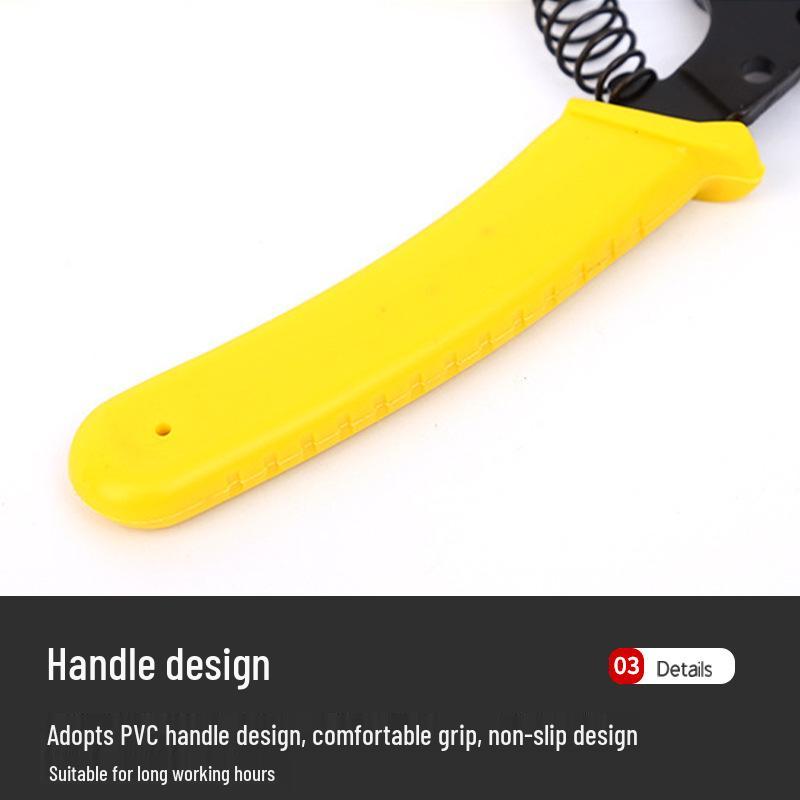 Yellow 6-Inch Multifunctional Wire Stripper with Built-in Spring Safety Lock, 65 Manganese Steel