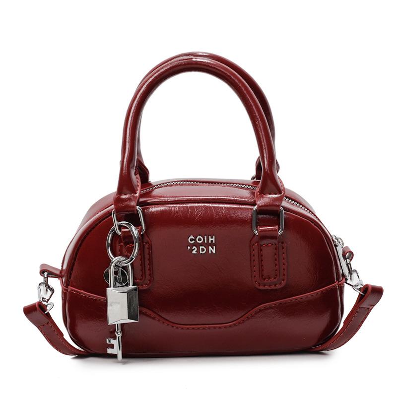 This Year's Popular Hot-selling Fashion Portable Boston Bag Simple Solid Color High-end Sense Versatile Foreign Style Messenger Women's Bag