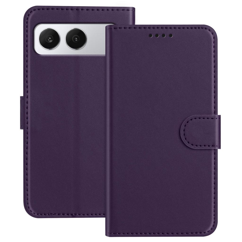 For OnePlus Nord 4 Leather Case Wallet Stand Solid Color Anti Drop Phone Cover