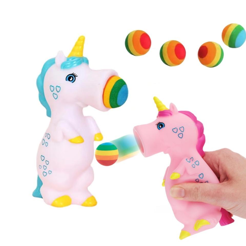 Squishy Fidget Toy Set Cute Funny Unicorn Pop Foam Balls Squeeze Shoot Anti Stress Sensory Weird Novelty Gadgets Gift For Adults