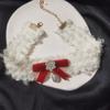 Bohemian Snowflake Pearl Necklace Bowknot Pendant Clavicle Chain Christmas Bows Collarbone Chain for Women Girls