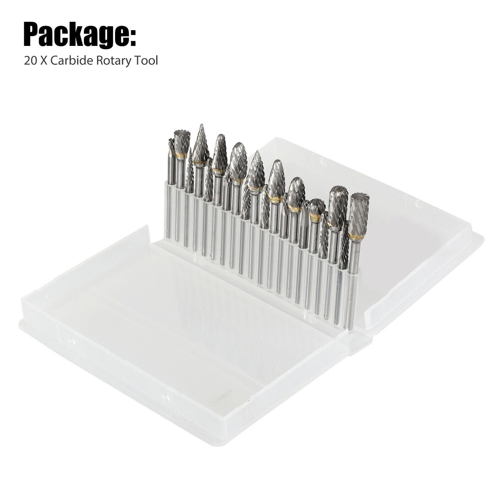 

20pcs Tungsten Steel Carbide Burr Grinder Head Die Grinder Rotary Drill Bits 20pcs