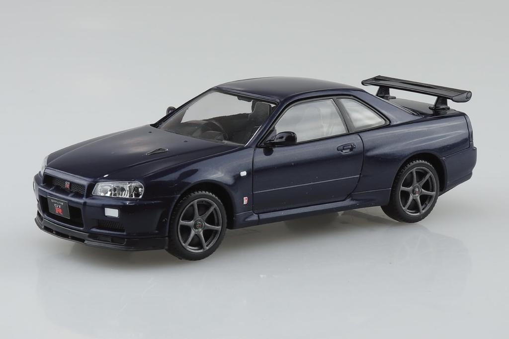 Aoshima Bunka Kyozai Scale Rakupla Snap Kit Nissan R34 Skyline Midnight Purple Plastic Model Kit 1/32 No.12-MP GT-R Pre-Colored (Automobile)