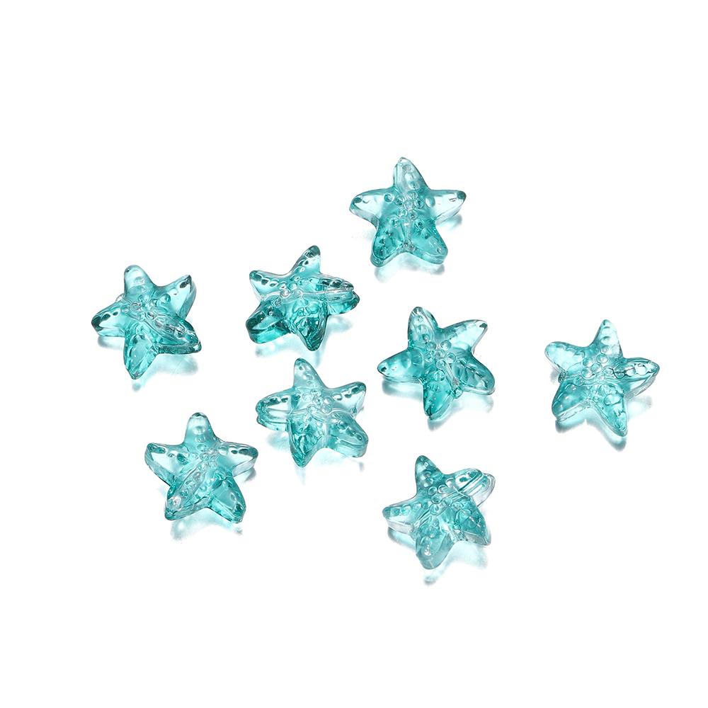 10/20Pcs/Lot 15*15.5mm Glass Starfish Shape Charm Small Loose Beads for DIY Jewelry Making Earrings Bracelet Wholesale