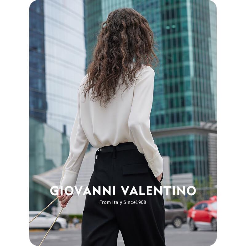 GIOVANNI VALENTINO Women's Long Sleeve Tie-Neck Shirt