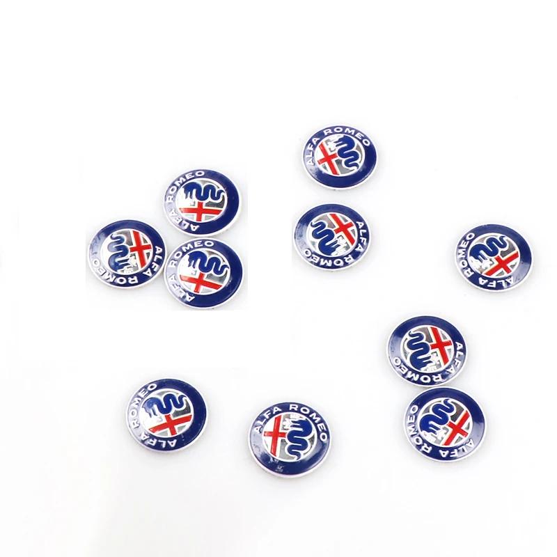 Car Stickers For Alfa Romeo 5/10PCS 14mm Car Remote Key Sticker Aluminum Badge For Alfa Romeo 159 Sportwagon Giulietta Mito 147
