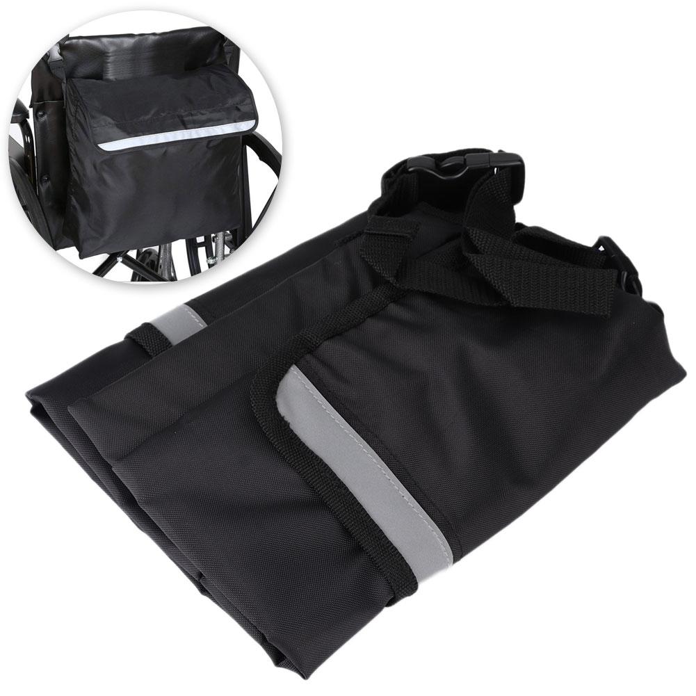 Portable Wheelchair Armrest Storage Bag Garden Cart Back Accessories Bag with Reflective Strip
