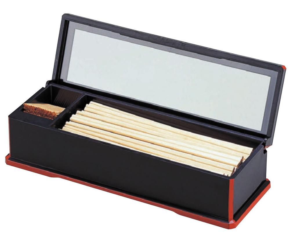 Wakaizumi Kappo Black Rimmed Red New Chopstick Case Lacquerware, Lacquerware, 1-514-1