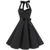 Rochie sexy retro roșie cu buline Audrey Hepburn Rochie vintage Halter anii 50 anii 60 rochie gotică Pin Up Rockabilly Robe de dimensiuni plus