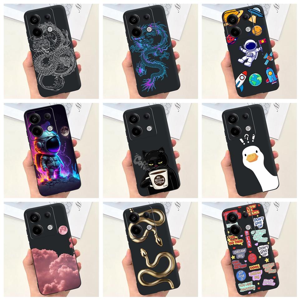 For Xiaomi Poco X6 Pro 5G Phone Case Xiaomi Poco M6 Pro 4G Back Cover Cartoon Cool Style Child's Coque Funda Soft Silicone TPU