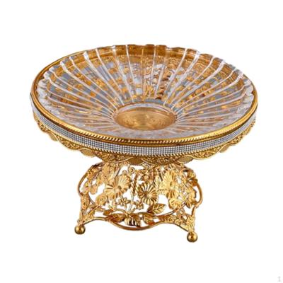Pedestal Fruit Plate Snack Candy Cake Multipurpose Serving Tray with Base for Breads