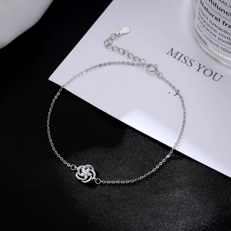 Banyan Tree S925 Silver Camellia Bracelet: Fresh Floral Design for Women, 2023 Trend