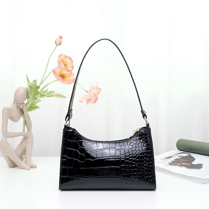 Fashion bags, women's bags, new trendy stone pattern handbags, simple one-shoulder underarm bags.