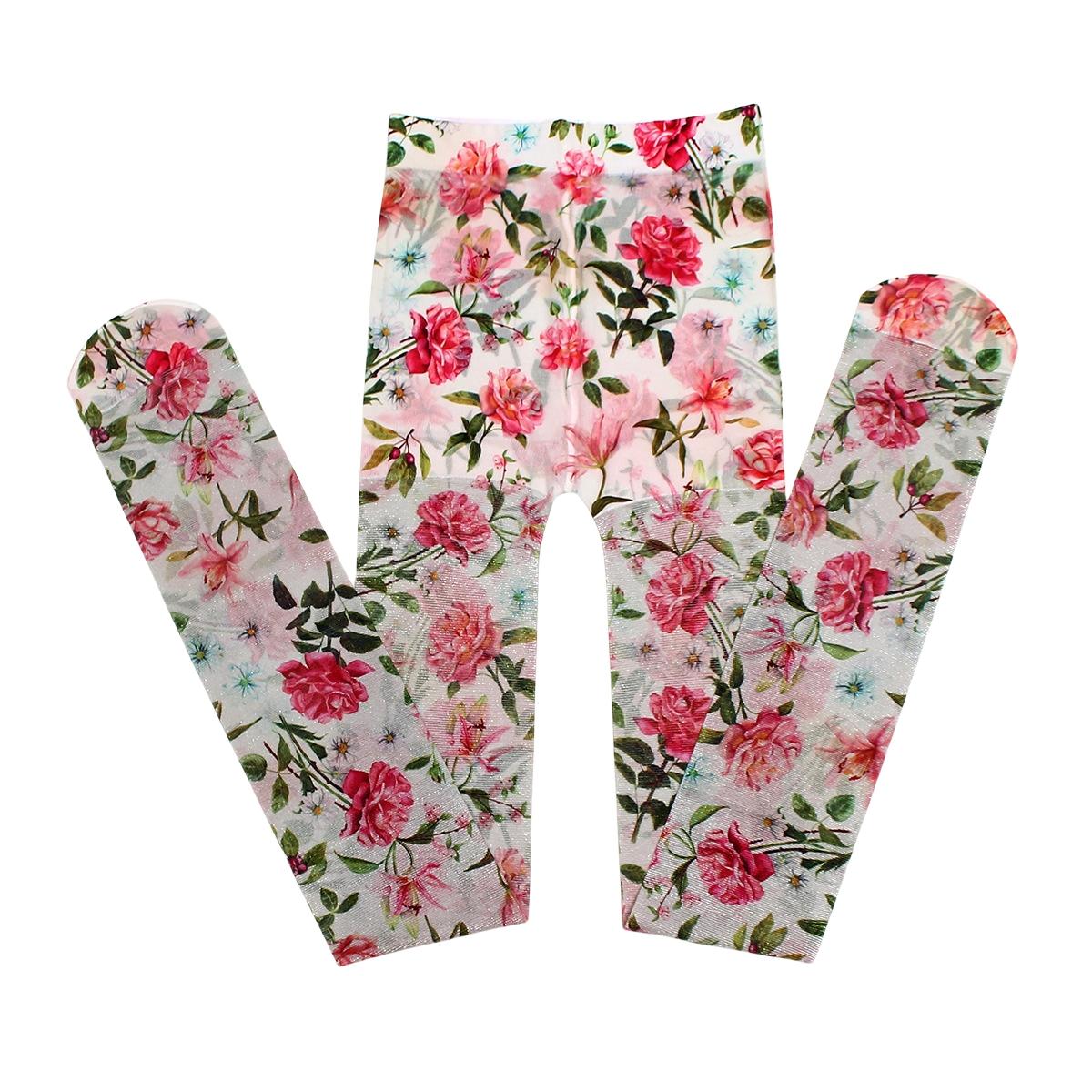 

Women S Vintage Rose Sheer Tights Floral Patterned Semi-Opaque Tights With Glitter Effect Shimmery See-Through High Waist Nylons Max 175cm 65kg