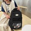 Solid Color Middle School Student Schoolbag Girls Cute Large Capacity Backpack Women Travel Backpack