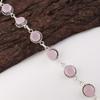 Rose Chalcedony Gemstone 925 Sterling Silver Jewelry Handcrafted Bracelet 7-9" RB-17-14