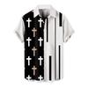 Summer Mens Cool Thin Breathable Lapel Collar Hanging Dyed Gradient Cotton Shirt