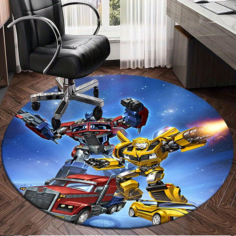 1PC Trans-formers Adventure Round Rug, Non-slip Chair Mat, Home Decor, Circle Carpet Perfect for Office, Bedroom, Living Room,Christmas Gift