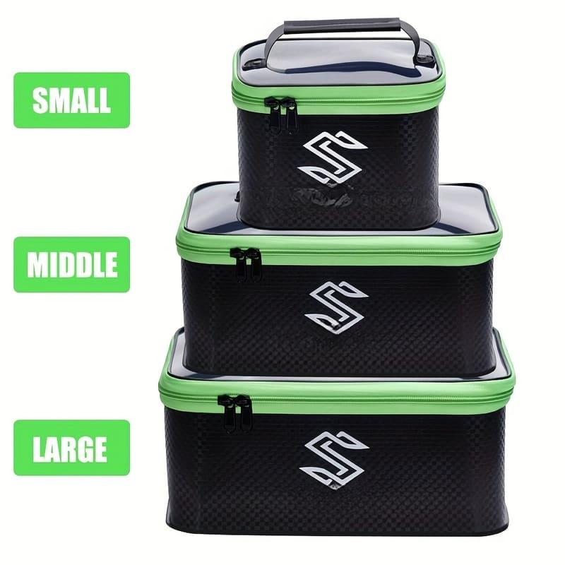 

Ящик для снастей EVA Прочный Водонепроницаемый Ящик для хранения снастей Рисунок из углеродного волокна Содержит Ведро для живой рыбы и Поплавок для лески Подходит для всех рыболовов three-piece set чёрный