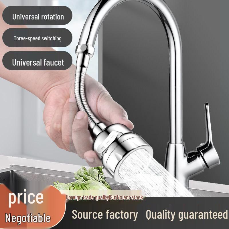 Universal Faucet Extension Tube with Shower Head, Kitchen Filter, and Aerator for Pressurized Water Flow
