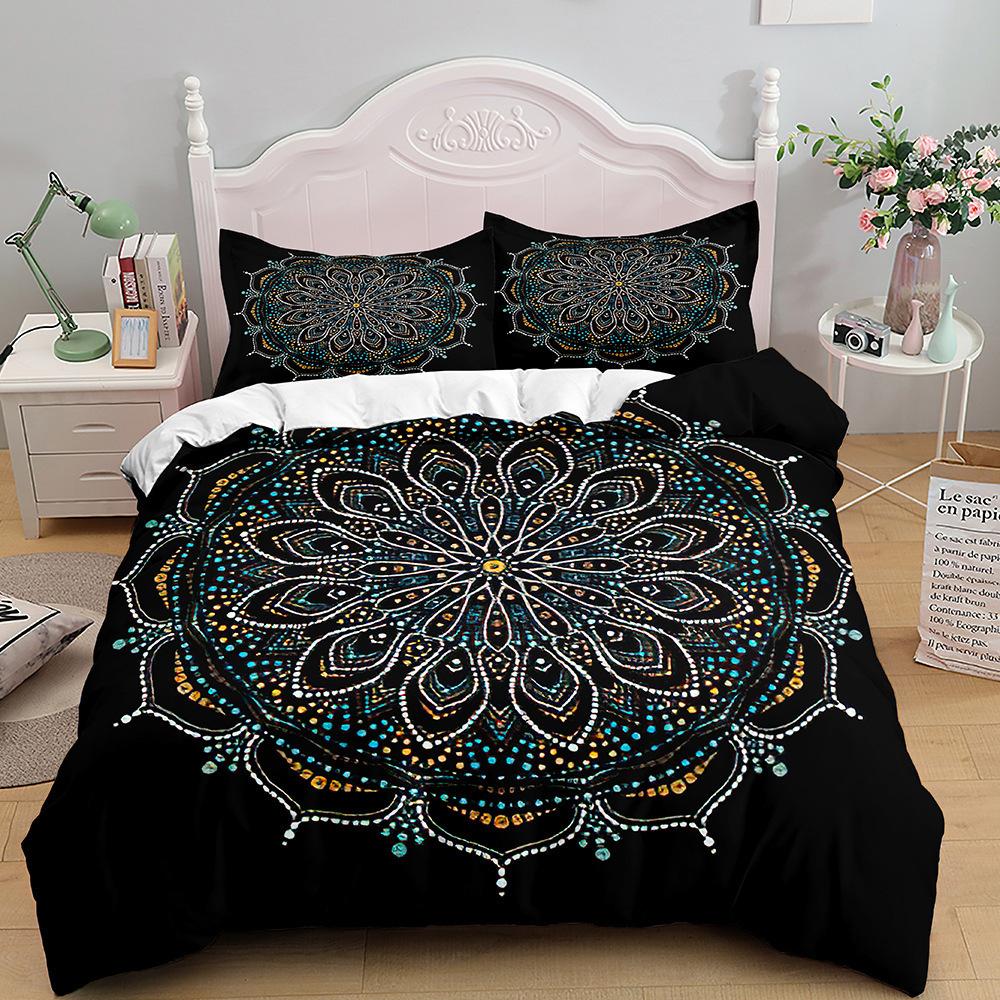 

Bohemian Print Quilt Set Three-Piece, Home Textile Bedding 135 * 200Cm two-piece set