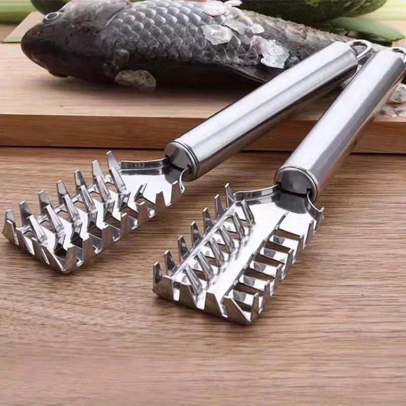 Fish Scaler Stainless Steel, Premium Fish Scale Remover Integrated Casting, Duty Sawtooth Fish Descaler Tool, Fishes Scaler Tool