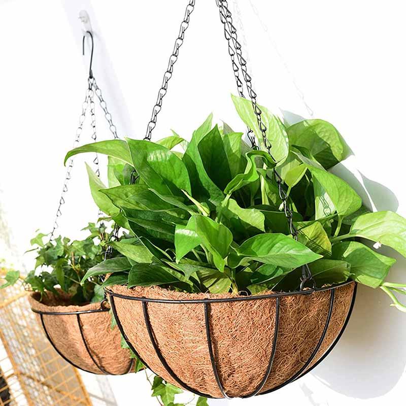 8/10 inch rotund sârmă plante suport metalic agățat coș pentru plante flori grădină ghiveci plantatoare ghivece pentru acasă balcon decorare